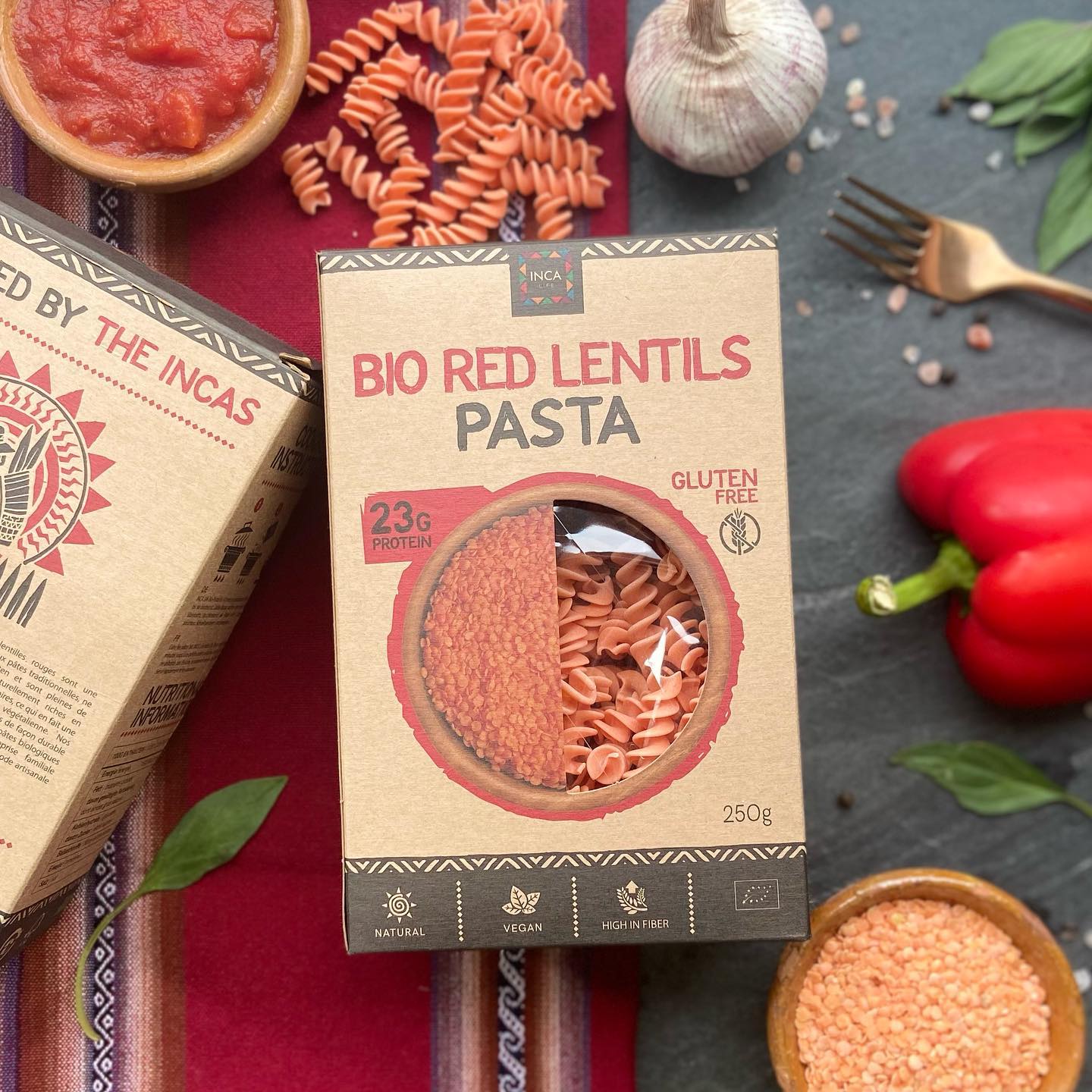 IncaLife Red Lentils Pasta Bio